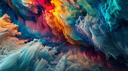 A creative pattern in which cascades of colors and forms create an atmosphere of incredible beauty - obrazy, fototapety, plakaty