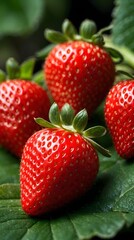 Strawberry. Fresh organic berries macro. Fruit background	