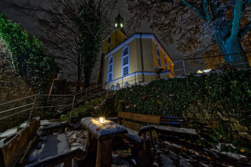 Abendaufnahme Stadtkirche zu Hohnstein