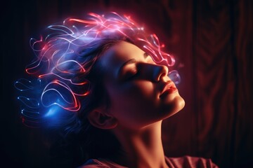 Meditation for Women's Mental Health with Glowing Brain