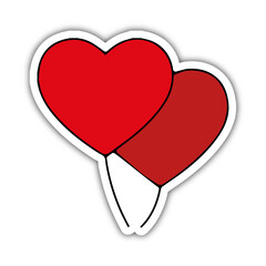 Pictogramme icone et symbole saint valentin amour love coeur cadeau ballons relief