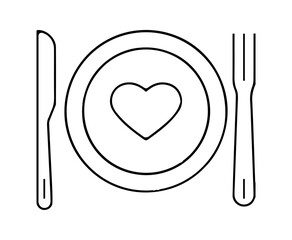 Pictogramme icone et symbole saint valentin amour repas diner