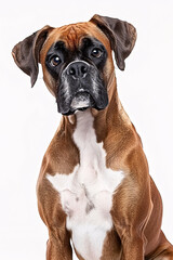 Boxer dog isolated on white background