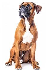 Obraz premium Boxer dog isolated on white background