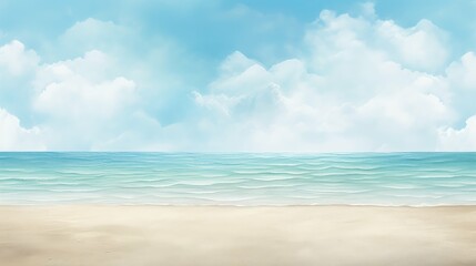 Fototapeta na wymiar beach wall summer background illustration sun sand, ocean waves, tropical vacation beach wall summer background
