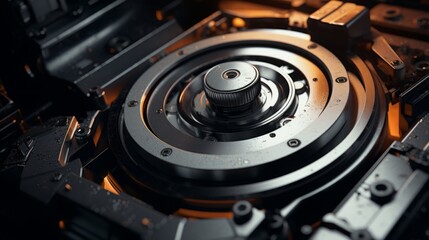 Generative AI image of close up of disk drive