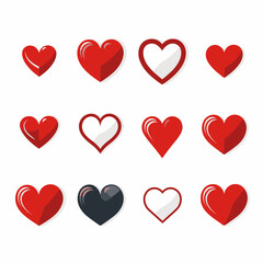 free vector heart collection set