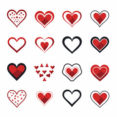 free vector heart collection set