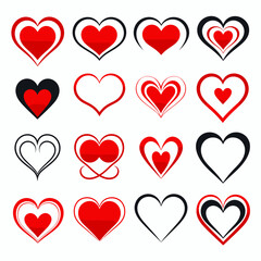 free vector heart collection set