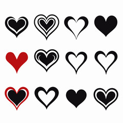 free vector heart collection set