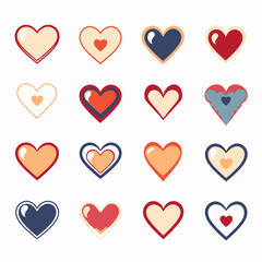 free vector heart collection set
