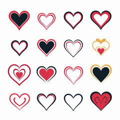 free vector heart collection set