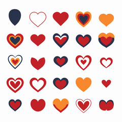 free vector heart collection set