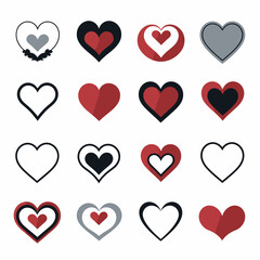 free vector heart collection set