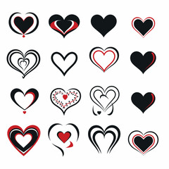 free vector heart collection set