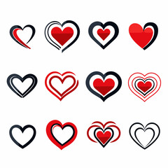 free vector heart collection set