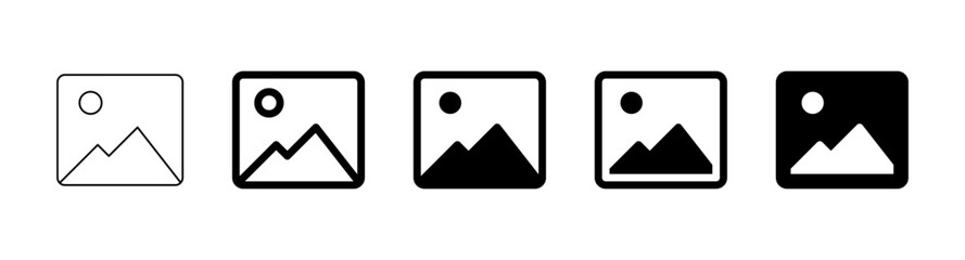 gallery icon set vector. image photo album icon signs, picture symbol. web vector icon