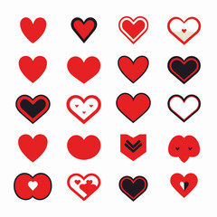 free vector heart collection set