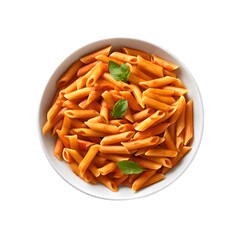 png - plate of fresh penne arrabiata in white plate