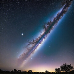 Starry Night Sky Background Vector Illustration