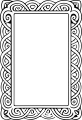 Obraz premium Vektorgrafik von keltischen Knoten Bilderrahmen, schwarz-weiß, modern pompös 