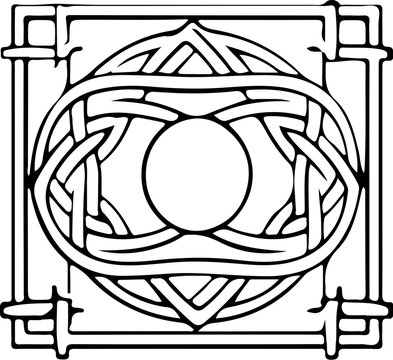 Vektorgrafik von keltischen Knoten Bilderrahmen, schwarz-weiß, modern pompös 