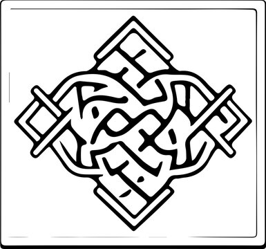 Vektorgrafik von keltischen Knoten Bilderrahmen, schwarz-weiß, modern pompös 