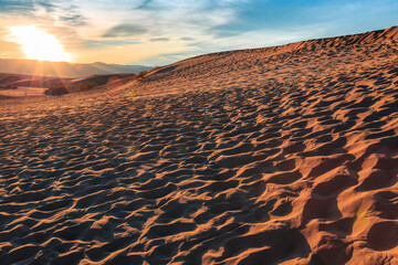 Stunning Sunset on the Dunes, Mesquite Flat Sand Dunes, Death Valley National Park, California
