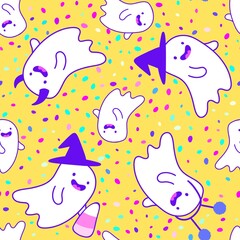 Halloween monsters seamless ghost pattern for wrapping paper and fabrics and linens and kids clothes print