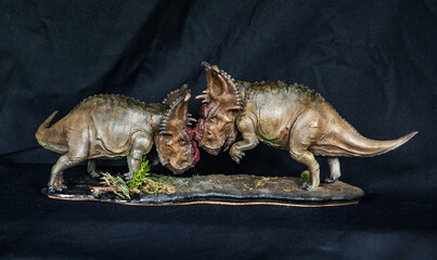 Pachyrhinosaurus dinosaur in the dark