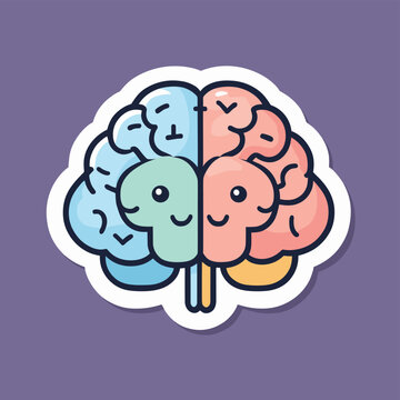 Brain cartoon illustration thinking idea concept design