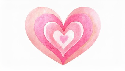 hand drawn painted cute pink heart element for design valentine s day for holiday postcard poster carnival banner birthday and children s illustration watercolor beautiful heart love