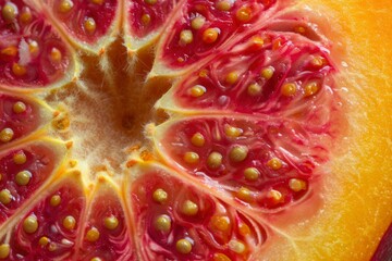 Red Gooseberries cut cross, close up