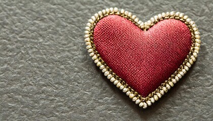 heart embroidered patch badge on background png