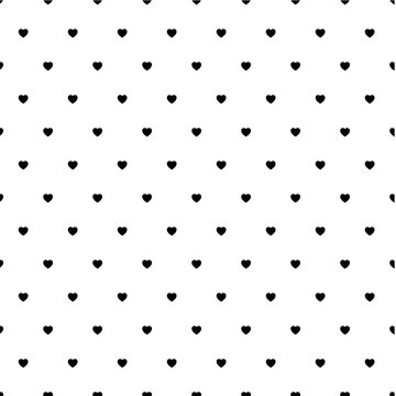 Heart seamless pattern. Elegant little hearts. Repeated small patern for design prints. Cute symbol love for girl or woman. Repeating monocrome printed. Abstract repeat printing. Vector illustration