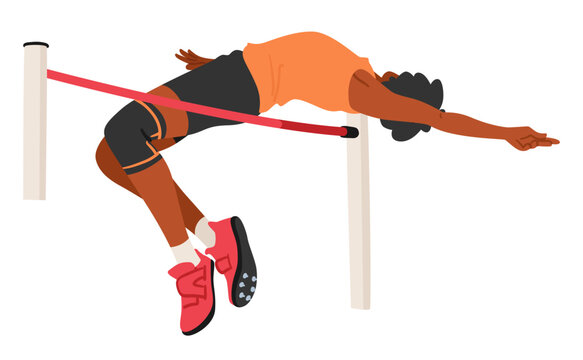Agile And Explosive, The High Jump Athlete Combines Speed And Technique To Soar Over The Bar. Precision, Flexibility