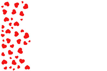 falling hearts template with copy space