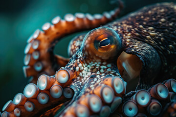 Obraz premium Close-Up of Alert Octopus With Open Eyes
