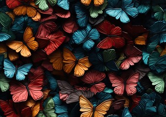 Moody Butterflies Amidst Dark Florals Wallpaper Design