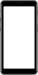 Cell phone, smartphone screen frame front view modern gadget mockup template on transparent, png. illustration