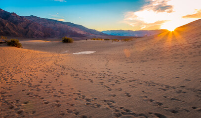 Stunning Sunset on the Dunes, Mesquite Flat Sand Dunes, Death Valley National Park, California