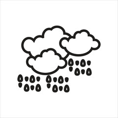 rainy vector icon line template