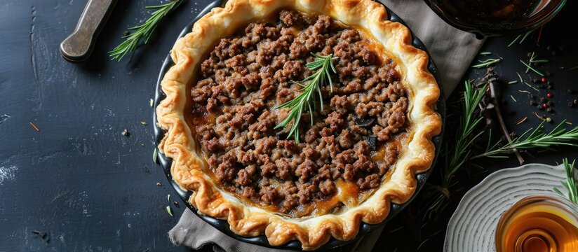 pie with ground meat filling
