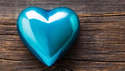 glossy shiny blue heart on background png