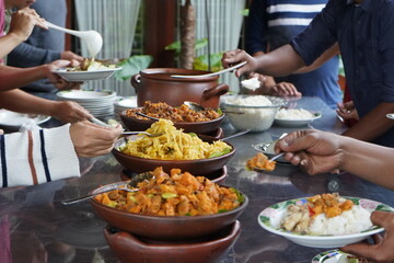 Various kinds of menus are served in buffet manner which is usually at a meeting, party, wedding or...