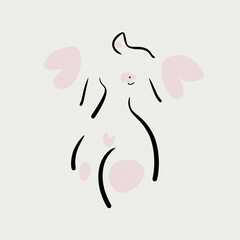 angel female shape icon illustration 