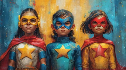 Superhero Kids Illustration