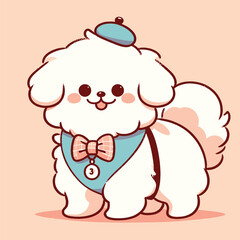 cute dog cartoon style illustration