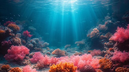 Naklejka na ściany i meble Underwater Coral Reef Background