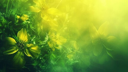Fototapeta na wymiar Yellow and green Wallpaper - generative ai